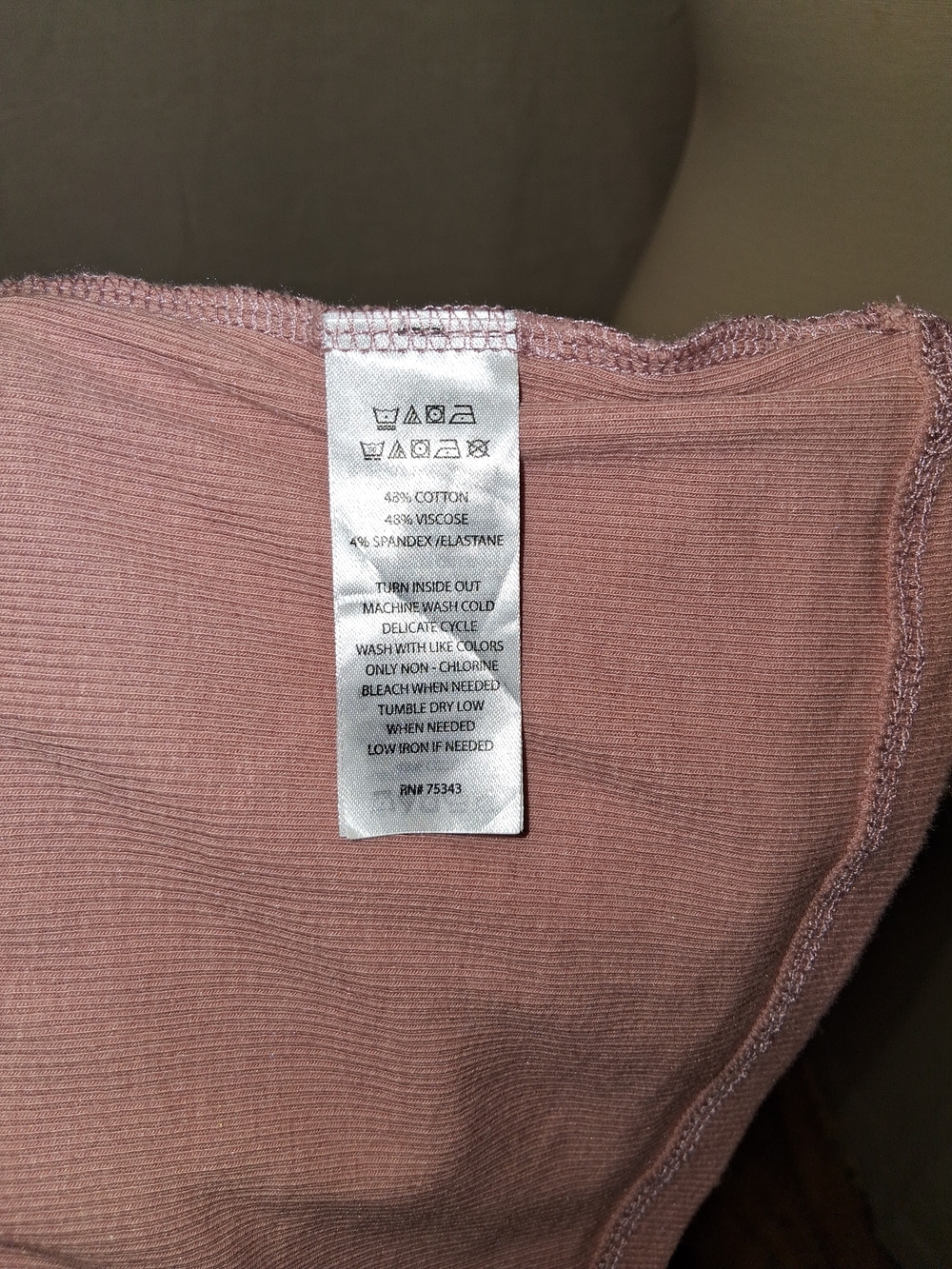 Max Studio Dusty Rose Ribbed Henley Tank - Picture 6 of 6